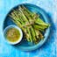 charred asparagus with caper and mustard dressing