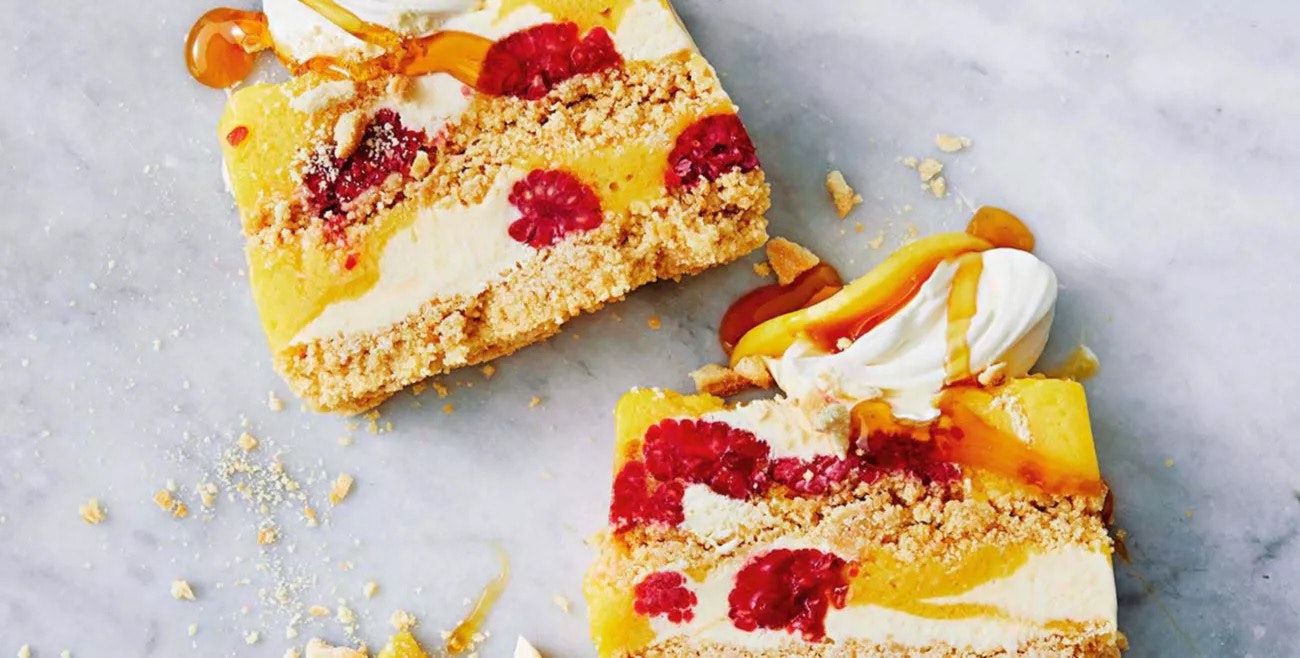 Mango Raspberry Ice Cream Cake