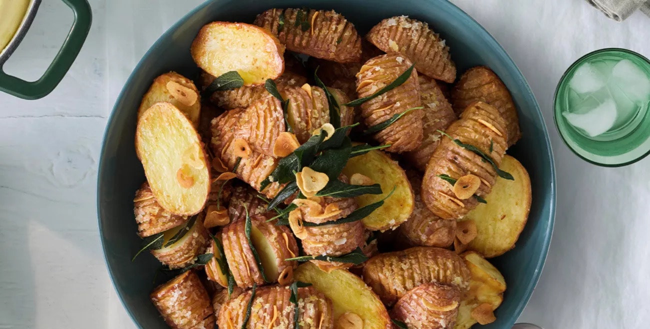 lemon and garlic hasselback potatoes with sage Desktop 1300x658 1