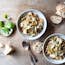 Creamy Mushroom Pappardelle with pancetta and herbs