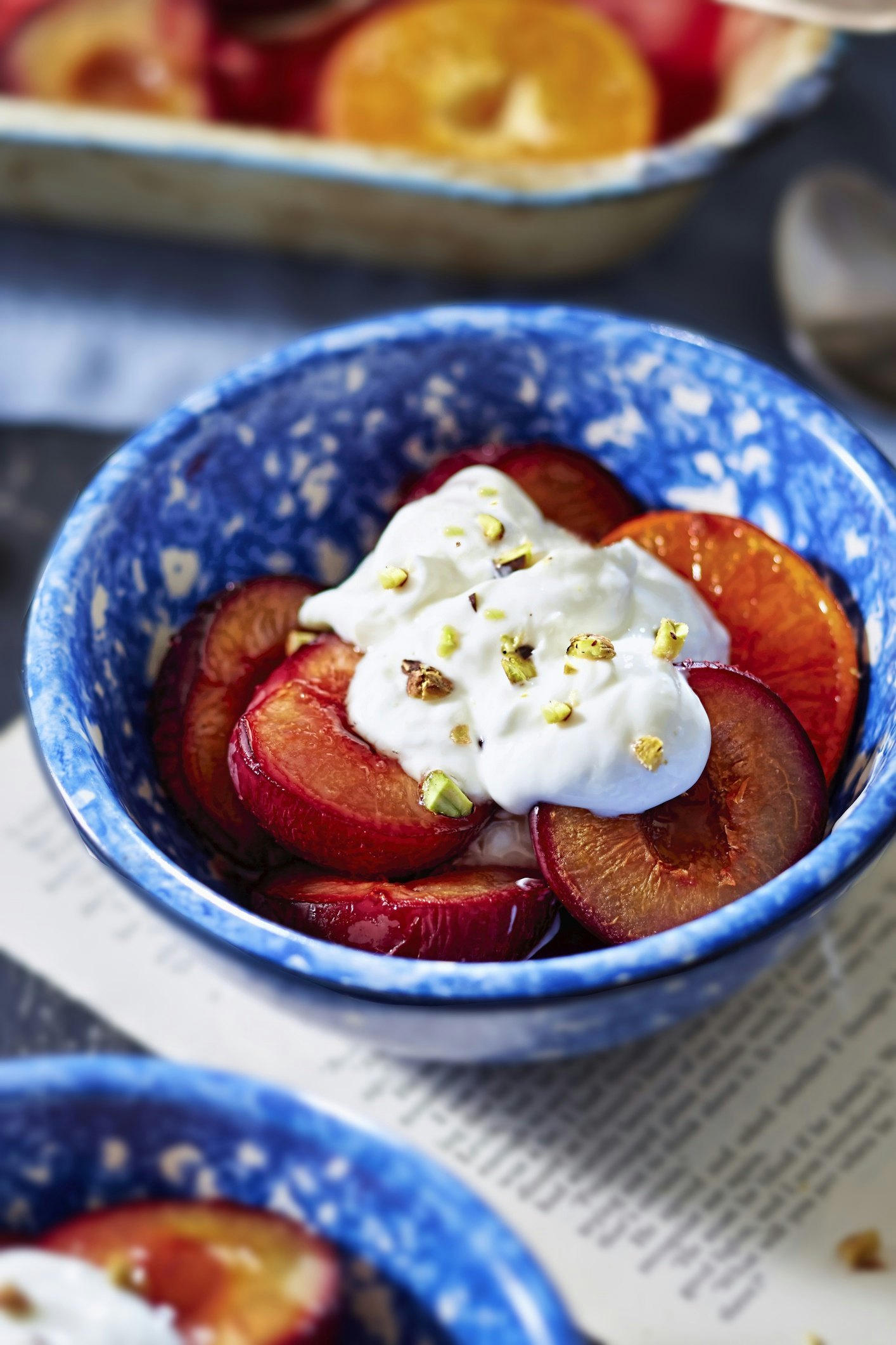 Baked Nectarine's with Pistachios